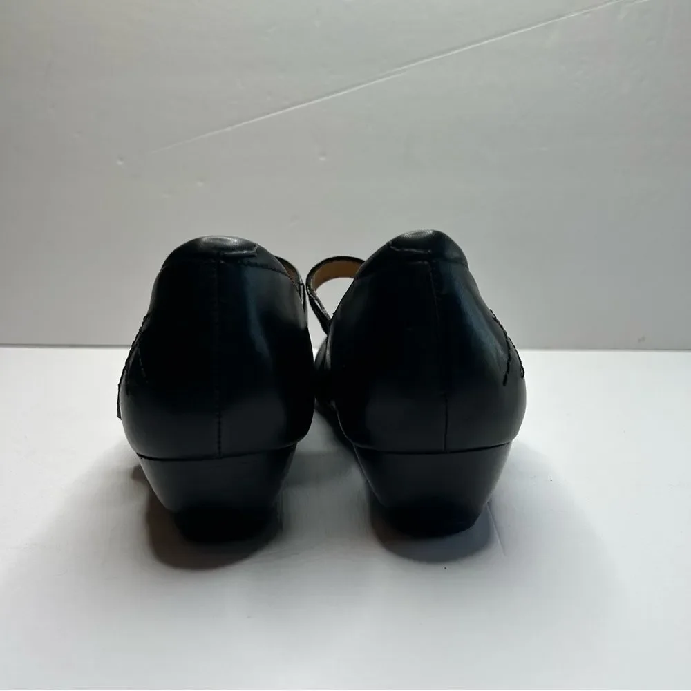 ZIeRA Black Mary Jane Leather Shoes with Strap 37